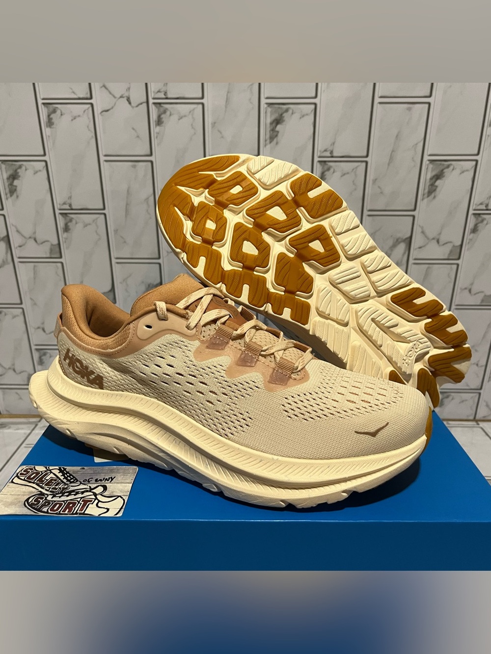 New Hoka One One Kawana 2 Running Training Walking Shoes Cream White Womens - Picture 4 of 13
